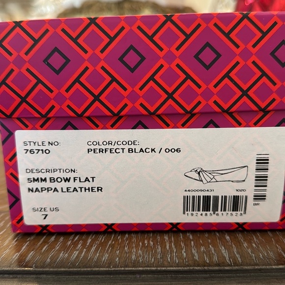 TORY BURCH- bow flat Napa leather - Picture 2 of 6